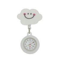 10PCS Retractable Watch with Second Hand for Doctors And Nurses Clip-on Hanging Lapel Watch Cartoon Design Fob Pocket Watch