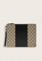 Gucci Gucci Canvas With Leather Clutch Men's Ebony