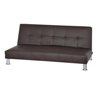 【文創集】密卡 咖啡色展開式透氣皮革沙發椅/沙發床-186x87x85cm免組