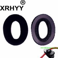 XRHYY Replacement Velvet Ear Pad Earpads Cushion For Sennheiser HD545 HD565 HD580 HD600 HD650 Headphone +Free Rotate Cable Clip