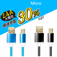 KINYO Micro極速充電傳輸線USB-49充電線USB 2.4A傳輸線18K鍍金端子 快充【HA312】  123便利屋