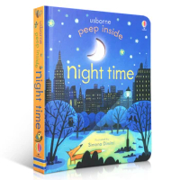 Usborne Peep Inside Night Time English Educational 3D Flap Picture Books For Baby Early Childhood gift Children reading book