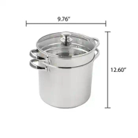 Stainless Steel 8-Quart Multi-Cooker with Glass Lid