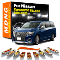 MDNG Canbus LED Interior Bulb Light Kit For Nissan Elgrand E50 E51 E52 1996-2015 2016 2017 2018 2019 2020 2021 2022 Accessories