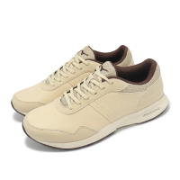 【MIZUNO 美津濃】健走鞋 ME-NS 男鞋 卡其 米白 緩衝 皮革 休閒鞋 美津濃(B1GE2404-49)