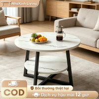 NX2-coffee-Bàn Trà Tròn 2 Tầng Mặt Vân Đá Siêu Xinh Bàn Sofa Decor Phòng Khách Phòng Ngủ Giá Rẻ