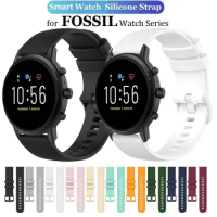 1PCS Watch Strap for Fossil Gen 6 /Gen 5 LTE/5E/4 Carlyle/Julianna/Garrett HR Smartwatch Silicone Bracelet Band 18mm 20mm 22mm