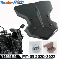 MT03 Windscreen Windshield Sport Flyscreen Wind Deflector with Bracket for Yamaha MT-03 MT 03 2020-2022 Motorcycle Accessories