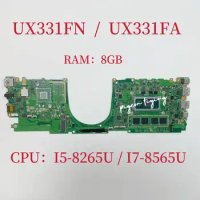 UX331FN Mainboard for ASUS UX331FALaptop Motherboard CPU:I5-8265U I7-8565U UMA RAM:8G DDR4 100% Test OK