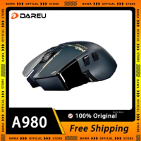 Dareu A980 Pro Max Mouse Tri Mode Bluetooth Wireless Nearlink Paw3395 E-Sports Ergonomics Mouse Pc Gamer Accessories Gaming Gift