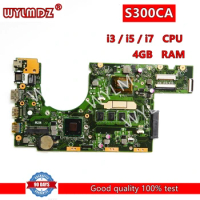 S300CA with i3 / i5 / i7 CPU 4GB RAM REV2.0 Mainboard For ASUS S300 S300C S300CA Laptop Motherboard