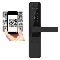 Hotel and School Door Lock System Wooden Keyless Digital Wifi Electronic QR Code Smart Door Lock