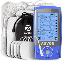 Auvon Dual Channel TENS Unit เครื่องกระตุ้นกล้ามเนื้อด้วย20โหมด 2 "และ2" x 4 "TENS Unit Electrode Pa