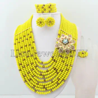 Amazing African Beads Jewelry Set For Women Gift Jewelry Necklace Set Crystal Beads 2017 New Fashion Free Shipping HD4921