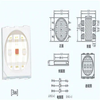 SMD 3W 5054 RGB LED Diode For Bluetooth Speakers et