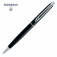 Waterman雋雅黑桿白夾原子筆