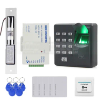 DIYSECUR Biometric Fingerprint RFID 125KHz Password Keypad Door Access Control System Kit + Electric Bolt Lock