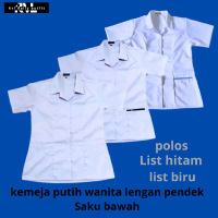 Baju Atasan Seragam Perawat Wanita Pakaian Dinas Untuk Wanita Model Tangan Pendek Fashion