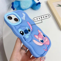 70pcs Stitch 3D Stereoscopic Phone Cases For iPhone 14 13 12 11 Pro Max XR X XS MAX 8 7 Plus Soft Silicone Drop-proof Cover