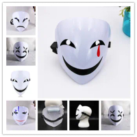 Halloween Black bullet PVC shadow mask dress grimace cosplay V - shaped clown plastic black mask prop party