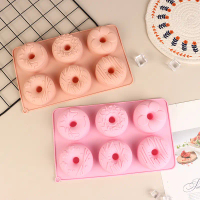 Khuôn Donut Silicon, 6 Khoang, Khuôn Sô Cô La, Dụng Cụ Làm Bánh Mì Làm Bánh, Khuôn Bánh Ngọt Chống D
