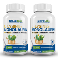 L-Lysine Monolaurin 600mg Immune Digestive Support 11 Ratio 100 Capsules by Natural Cure Labs