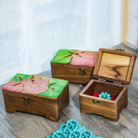 泰國實木雕刻首飾盒復古木質耳飾發卡飾品收納盒帶鎖百寶箱木盒子