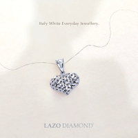 LAZO DIAMOND Minimalist Holed Heart Bauble Everyday Pendant in 375/9K White Gold