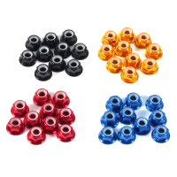 Hot New Arrival RTG 511 | 10 pcs M2/M3/M4/M5 aluminum flanged nylon insert self-locking hex lock nut
