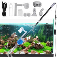 Aquarium Gravel Vacuum Cleaner Electric Water Changer Siphon Filter Cleaner Set Adjustable Flow Control Water Change Sand Wash