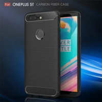 Oneplus 5T A5010 Case Carbon Fiber Skin Silicone TPU Back Cover Shockproof Phone Case For Oneplus 5T Oneplus5T A5010 Phone Bags