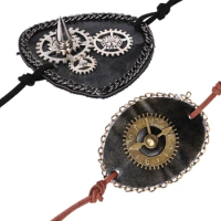 6XDA Clock Eye Patches Steampunk Single Eye Mask Halloween Cosplay Theme Party Costume Prop Stage Performance Eye Props