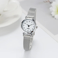 Jam Tangan Wanita, Tulen, Saiz Kecil, Tali Rantai Keluli Tahan Karat, Pergerakan Kuarza touch watch 