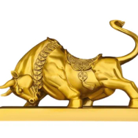 Copper Bull Home Decoration Pure Copper Bull Golden Bull Crafts Office Decoration Wall Street Bull Gas Soaring