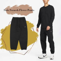 Nike 褲子 Solo Swoosh Fleece 男款 黑 針織 寬鬆 休閒 長褲 彈性 棉褲 DX1365-010