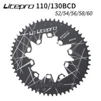 Litepro Oval Double BCD 110/130MM Chainring for Brompton Folding Bike 52/54/56/58/60T Crankset Road Bicycle Chain wheel