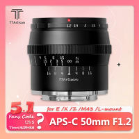 TTArtisan APS-C 50mm F1.2 Portrait Lens for Sony A6000 A6500 A7 A9 Fuji X-T4 Canon M5 Nikon Z5