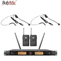 Bolymic professional dual channels wireless microphone uhf wireless Microphone condenser microphone
