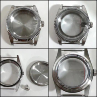 NH35/NH36 Watch Case Acrylic Glass 36mm Stainless Steel For Datejust Seiko nh35a Automatic Movement Watch Case Accessories Part