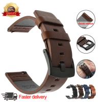 20mm 22mm Watch band Quick release Leather Strap for Samsung Galaxy Watch 3 Active2 40 44mm huawei watch gt 2 WatchBand 18 24mm