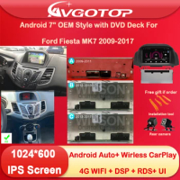 Android 12 Car Radio &amp; Screen OEM Style with DVD Deck For Ford Fiesta MK7 2009 2011 2017 Wireless Carplay Wifi GPS 4G Navi UI