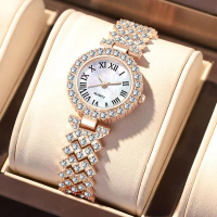 Foreign Trade Popular Style Fashion Roman Pattern Diamond Women's Watch Women's Watch Quartz Watch B