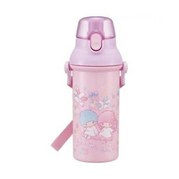 小禮堂 雙子星 日製直飲式水壺附背帶《紫.盪鞦韆》480ml.水瓶.兒童水壺