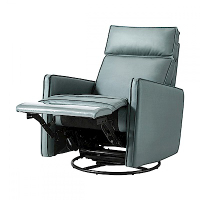 hoi! 林氏木業頭手動型科技布可旋轉單人躺椅沙發 LS170-青灰色 (H014307959)