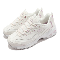 Skechers 休閒鞋 D Lites 女鞋 白色 紫粉色 老爹鞋 異材質 皮革 綁帶 包覆 輕量 復古鞋 149267WLV
