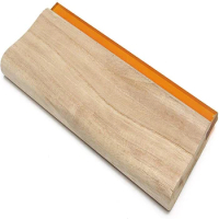 1pc Silk Screen Printing Ink Squeegee Wooden Oiliness Scraper 75 Durometer 18inch (46cm) Rubber Blade Wooden Handle