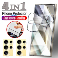 4IN1 Screen Protector For Samsung S24 Ultra S23 S22 Plus S21 S20 FE Camera Hydrogel Film For Samsung Note 20 Ultra 10 9 8 Film