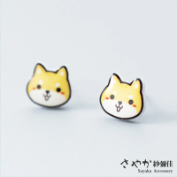 【Sayaka 紗彌佳】耳環 飾品 純銀可愛萌寵黃色狗狗造型耳環