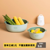 吉田社創意洗菜盆瀝水籃時尚菜籃雙層洗菜洗水果籃客廳創意水果盤