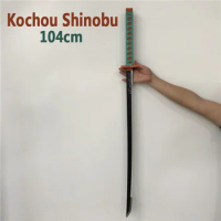 104cm Sword Weapon Kochou Shinobu blue Sowrd Cosplay 1:1 Anime Ninja Knife PU Prop Model Decor